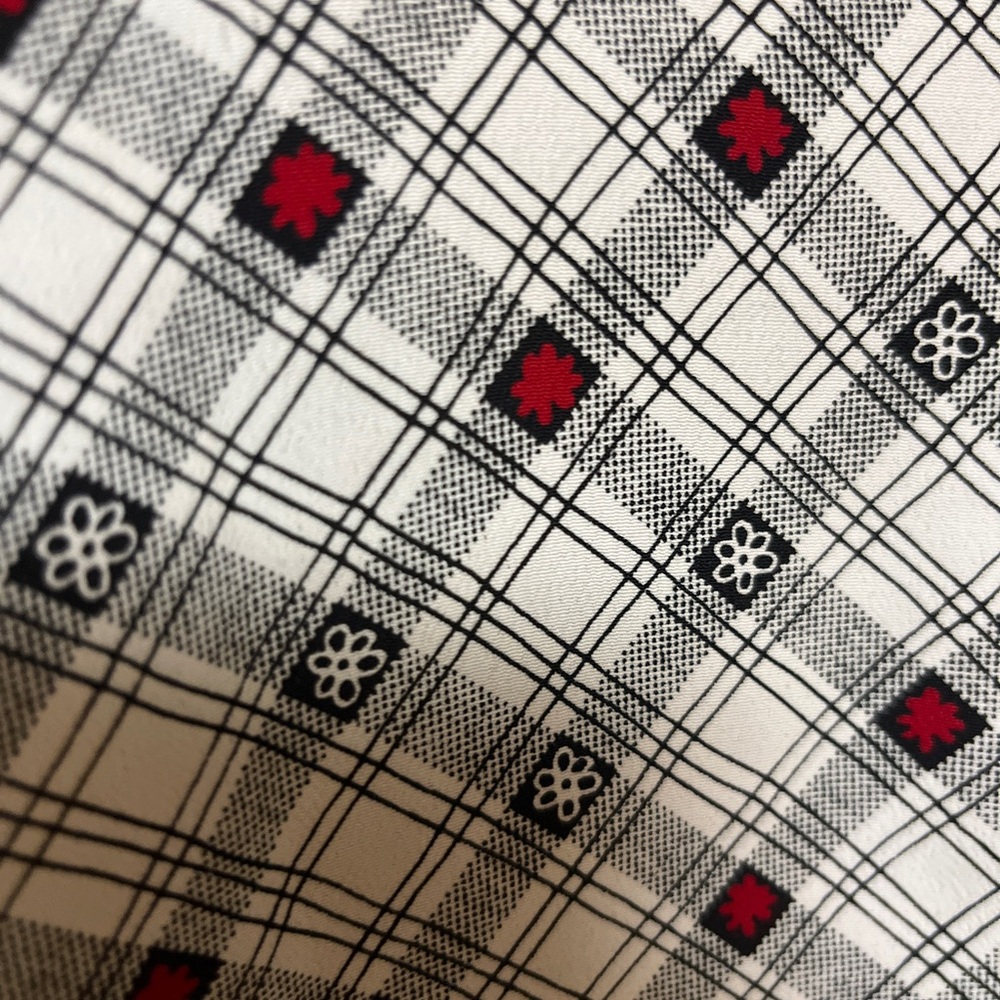 Salvatore Ferragamo Vintage White and Red Plaid Short Sleeve Button Down Shirt - Picture 4 of 6